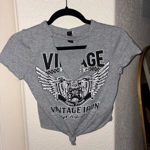 Windsor Gray Vintage Graphic Crop Top
